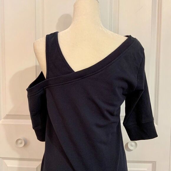 Sundays Navy Blue Single Cold Shoulder Knit Super Soft Dress Medium - Picture 6 of 10